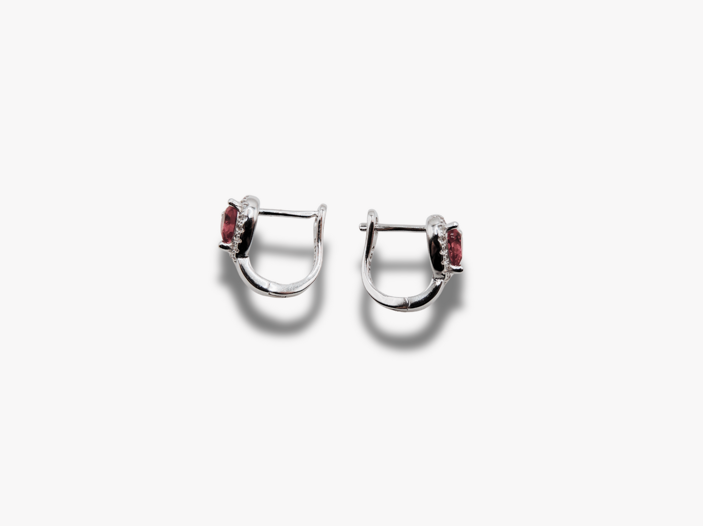 Boucle d'oreille coeur rose