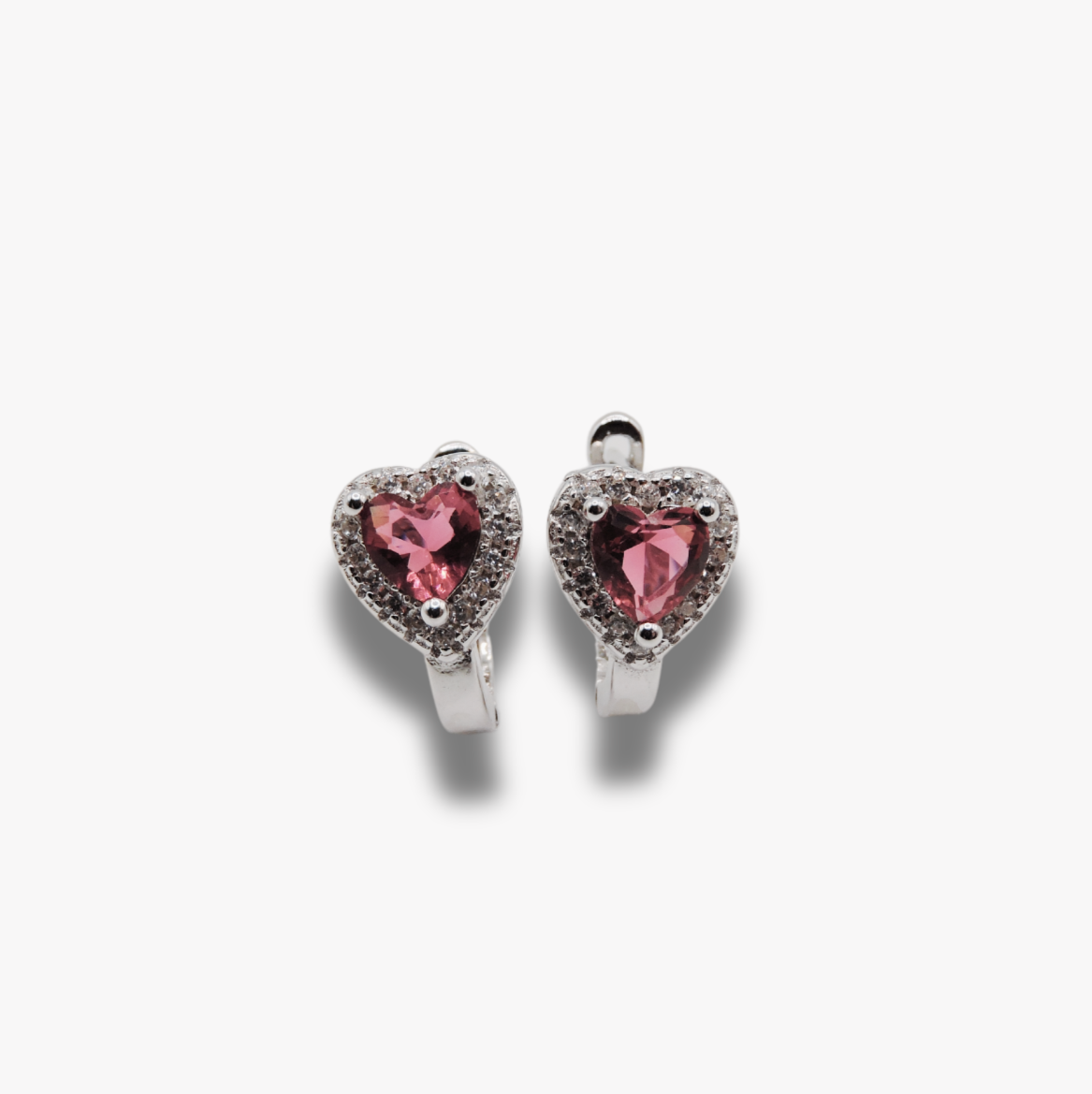 Boucle d'oreille coeur rose