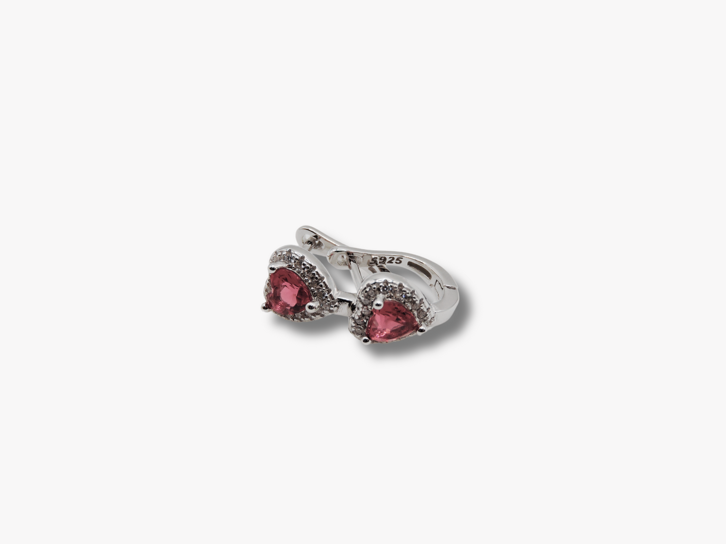 Boucle d'oreille coeur rose